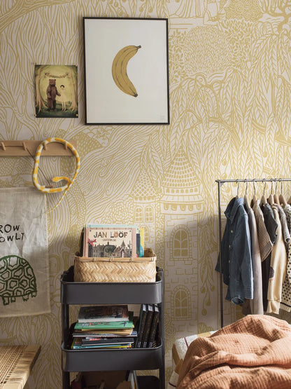  Kingdom of the Willow Grand is an enlarged digital print of one of our most beloved children’s wallpapers. 