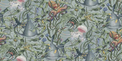  Welcome to the deep sea! The Underwater Magic Grand wallpaper is covered in a large-scale underwater forest of swaying kelp, filled with starfish, jellyfish, turtles, octopuses, and other fascinating creatures. 