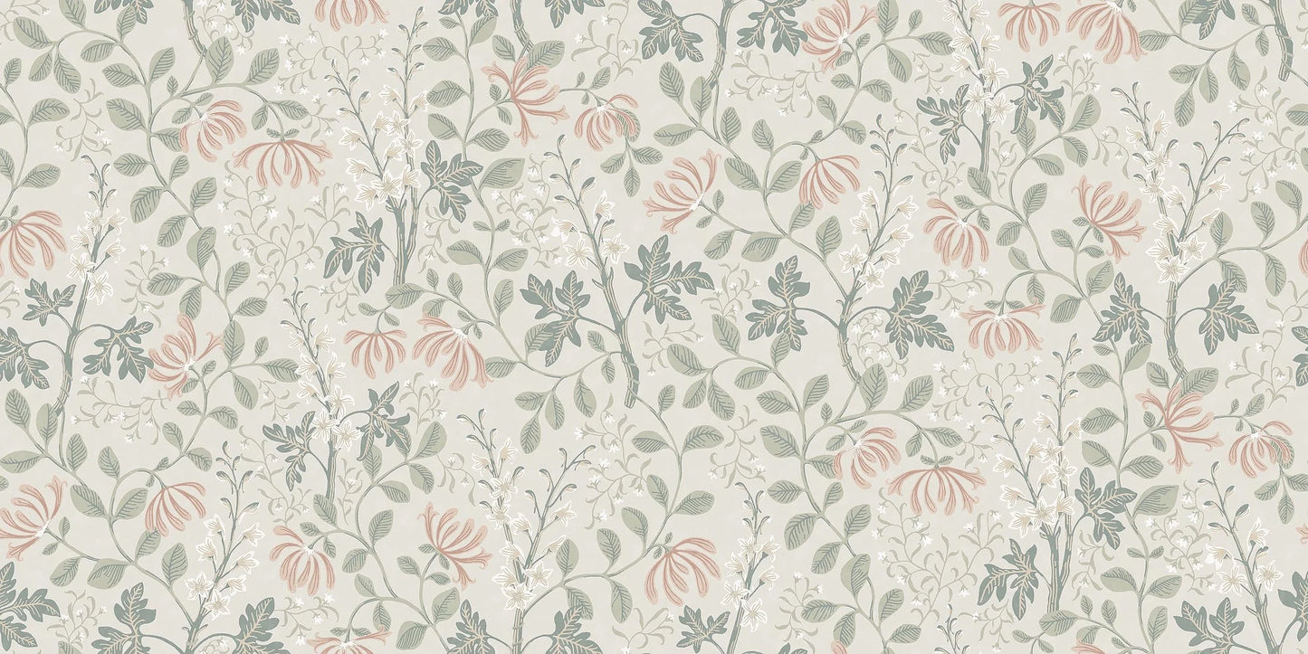 The light, floral Trädgårdsfröjd Grand wallpaper is rustic and romantic with a subtle twist. 