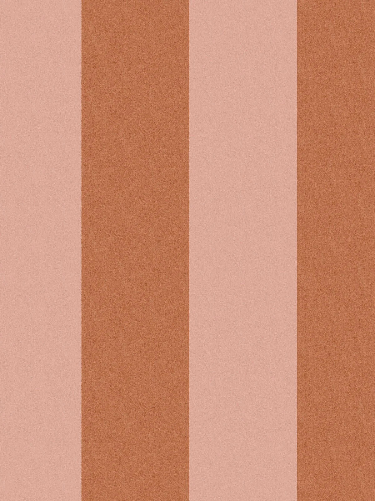 Bjärö Stripe is a boldly wide-striped wallpaper that makes no apologies. Here, the generously sized block stripes are rendered in light peach–apricot and muted orange.