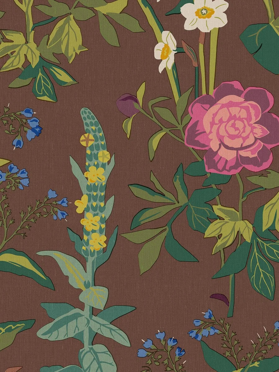 Gocken Jobs’ magnificent pattern Sommar was an instant success when it was launched as an upholstery fabric in 1964. Now you can enjoy the timeless design—with peonies, hollyhocks, crown imperials, mullein and other plants—as a large-flowered mural wallpaper.