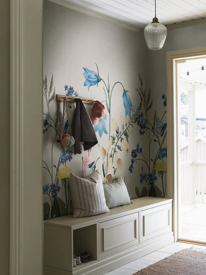 Step into an enchanting meadow of bluebells with the Bluebell Magic mural wallpaper. 