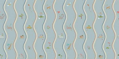 At first glance, the hand-drawn pattern of Wavy Stripe Animals appears to be a playful striped design — but look a little closer and a whole world of charm reveals itself.