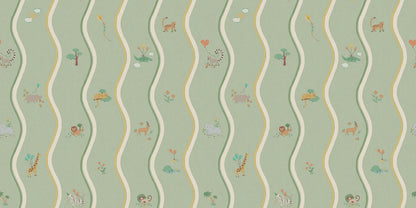 At first glance, the hand-drawn pattern of Wavy Stripe Animals appears to be a playful striped design — but look a little closer and a whole world of charm reveals itself.