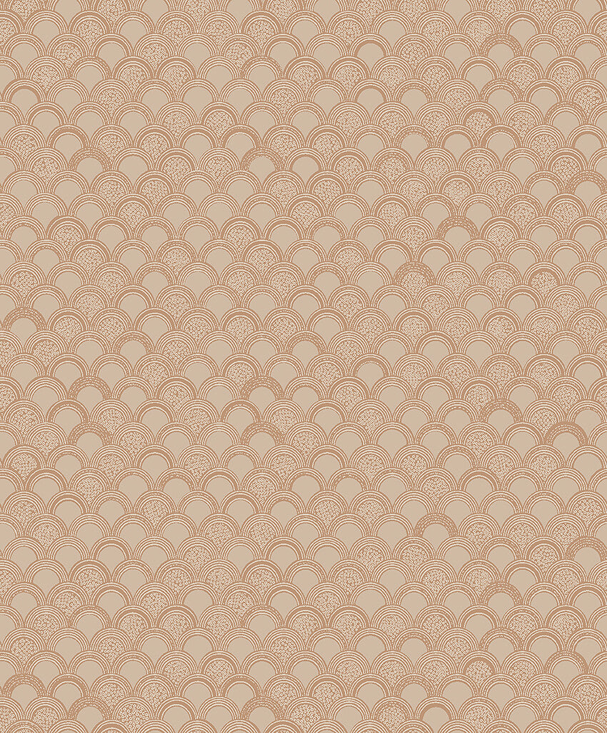 Warm and harmonious, our Birgit wallpaper is colored in terracotta and apricot tones reminiscent of sun-kissed sand and bricks.