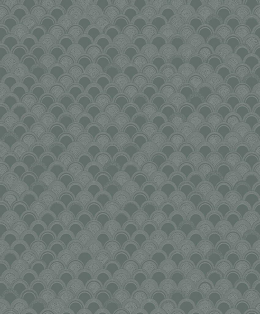 Colored in a serene muted green tone-on-tone palette, our Birgit wallpaper exudes enchanting allure.