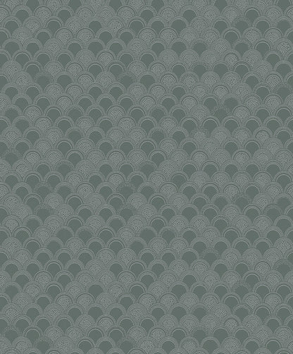 Colored in a serene muted green tone-on-tone palette, our Birgit wallpaper exudes enchanting allure.