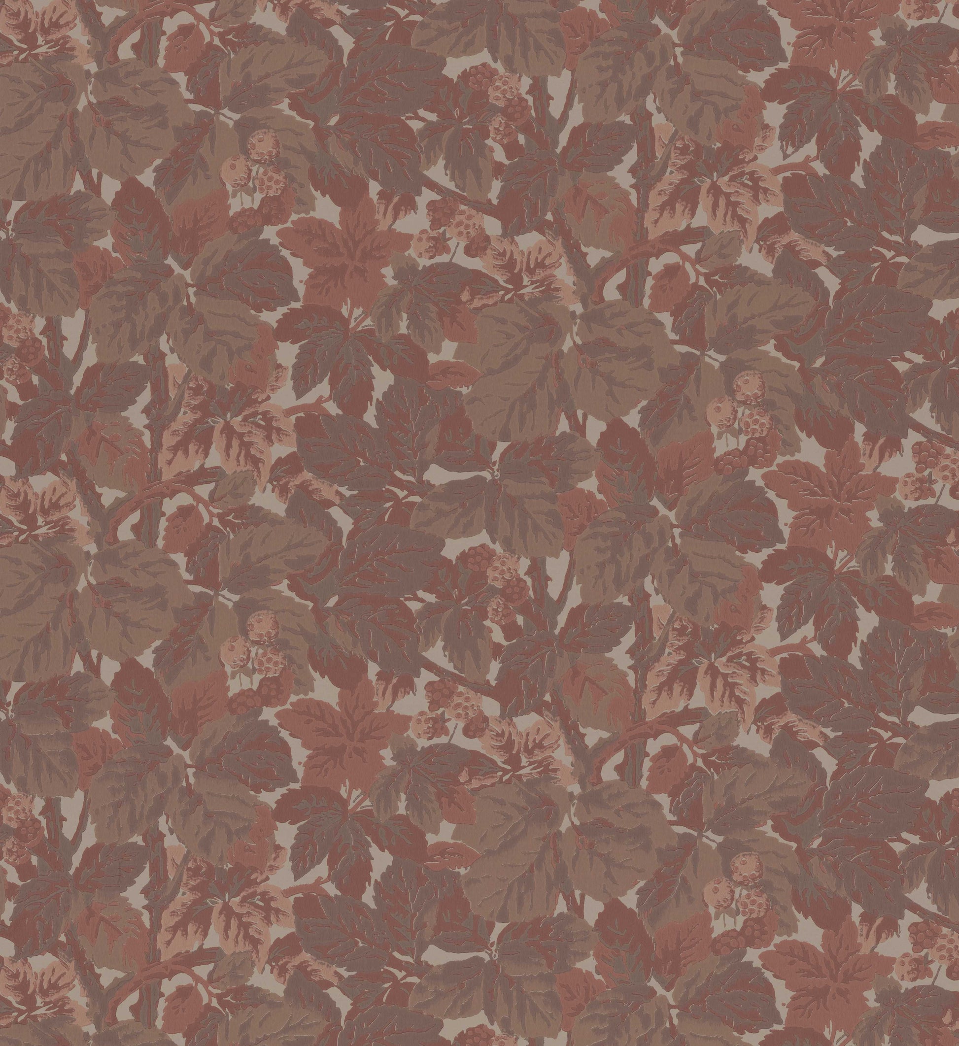 Bladverk is a rich and expressive wallpaper design inspired by the lush foliage and blossoms of the chestnut tree. 