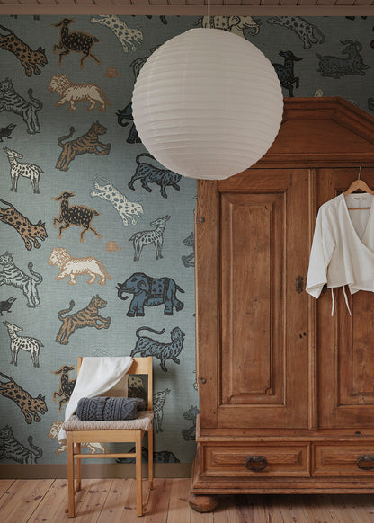 A true Sandberg classic. Inspired by Indian tapestries, these imaginative animals on a rich red background lend an international feel with a tone that is both playful and becoming.