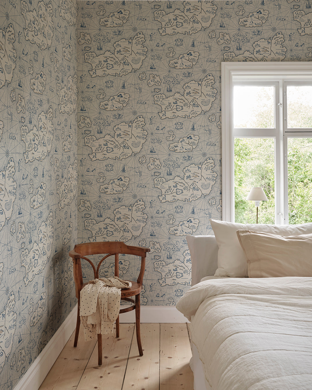 Ferdinand is Sandberg's own map mural wallpaper in Latin, with Atlantis as the model.
