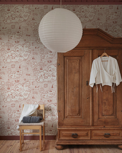 Ferdinand is Sandberg's own map mural wallpaper in Latin, with Atlantis as the model.