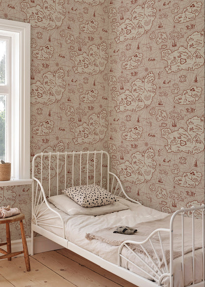 Ferdinand is Sandberg's own map mural wallpaper in Latin, with Atlantis as the model.