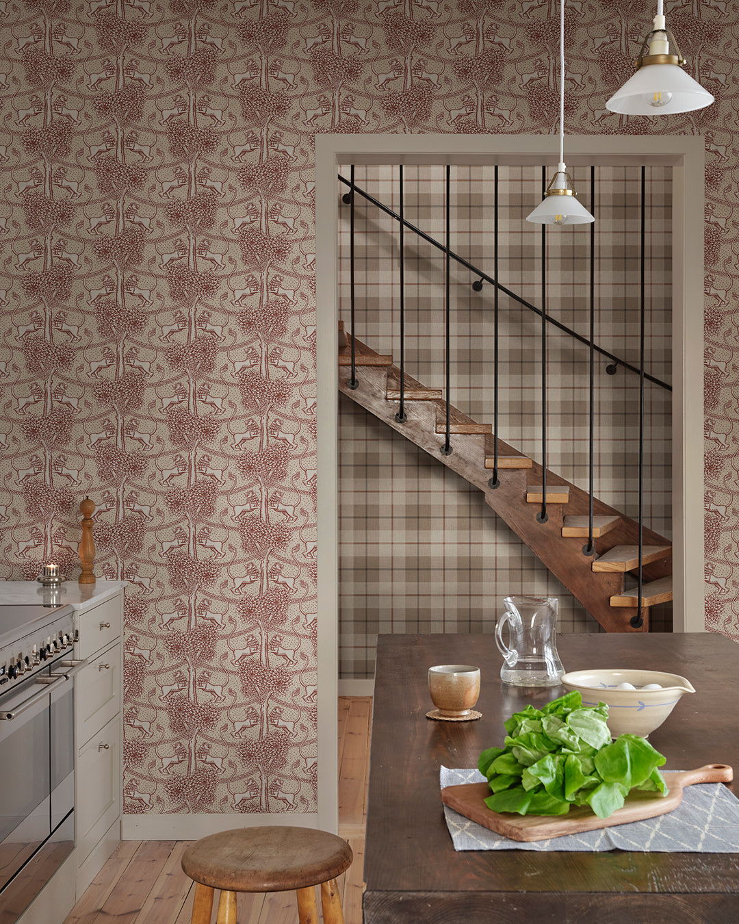 With playful elegance, the Leopold wallpaper mural makes the room both modern and international and is available in four becoming colorways.