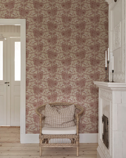 With playful elegance, the Leopold wallpaper mural makes the room both modern and international and is available in four becoming colorways.