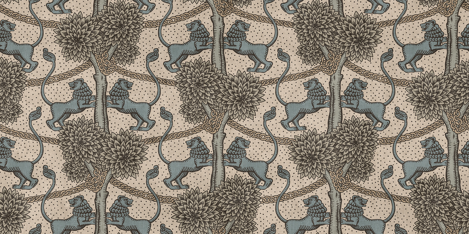 With playful elegance, the Leopold wallpaper mural makes the room both modern and international and is available in four becoming colorways.
