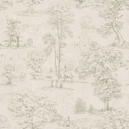 This toile is Sandberg's own travelogue from Southern France with a hand-drawn illustration on a becoming textile background.