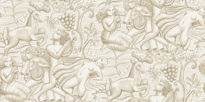 Carl Milles and Anna Petrus's imprint on design history was the source of inspiration for this elegant wallpaper mural. In a calming sand hue, Baccus evokes a sense of timeless beauty.