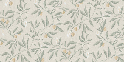 The litchi fruits in our favorite Vinnie wallpaper mural decorate the winding branches and create a lush, classic look. 