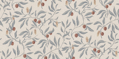 The litchi fruits in our favorite Vinnie wallpaper mural decorate the winding branches and create a lush, classic look. 