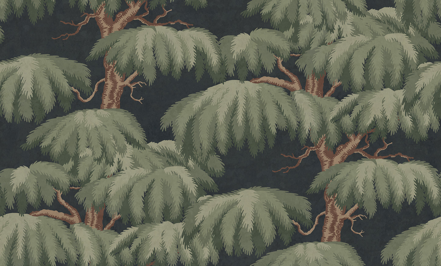 With its magnificent crown, the Alba wallpaper mural in dark blue embraces Southern European valleys and mountain slopes with its plumes.