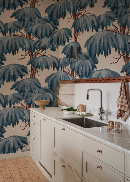 With its magnificent crown, the Lebanese Cedar embraces Southern European wallpaper mural valleys and mountain slopes with its plumes. 