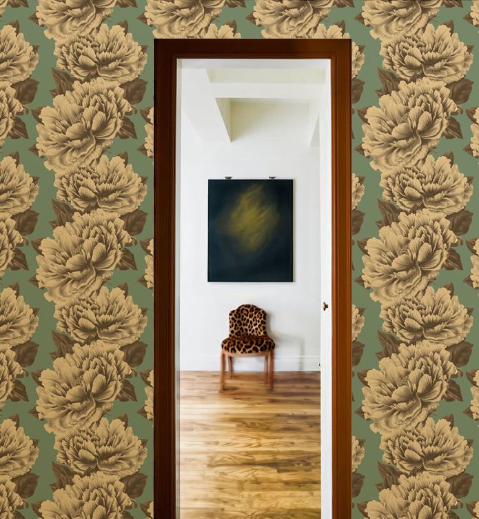 Here, the flowers take center stage, large and bombastic, as a flirtation with the wallpaper opulence of the past, yet with eyes set on the future.