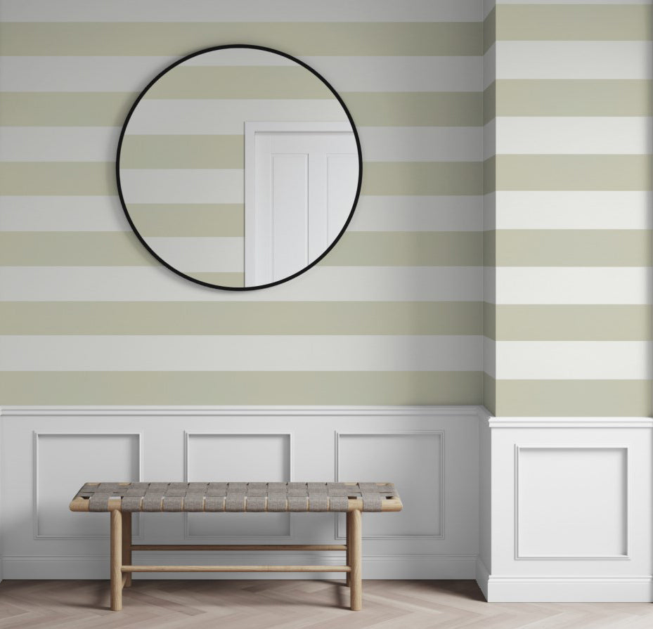  Striped wallpaper is easy to fall for and hard to get tired of. 