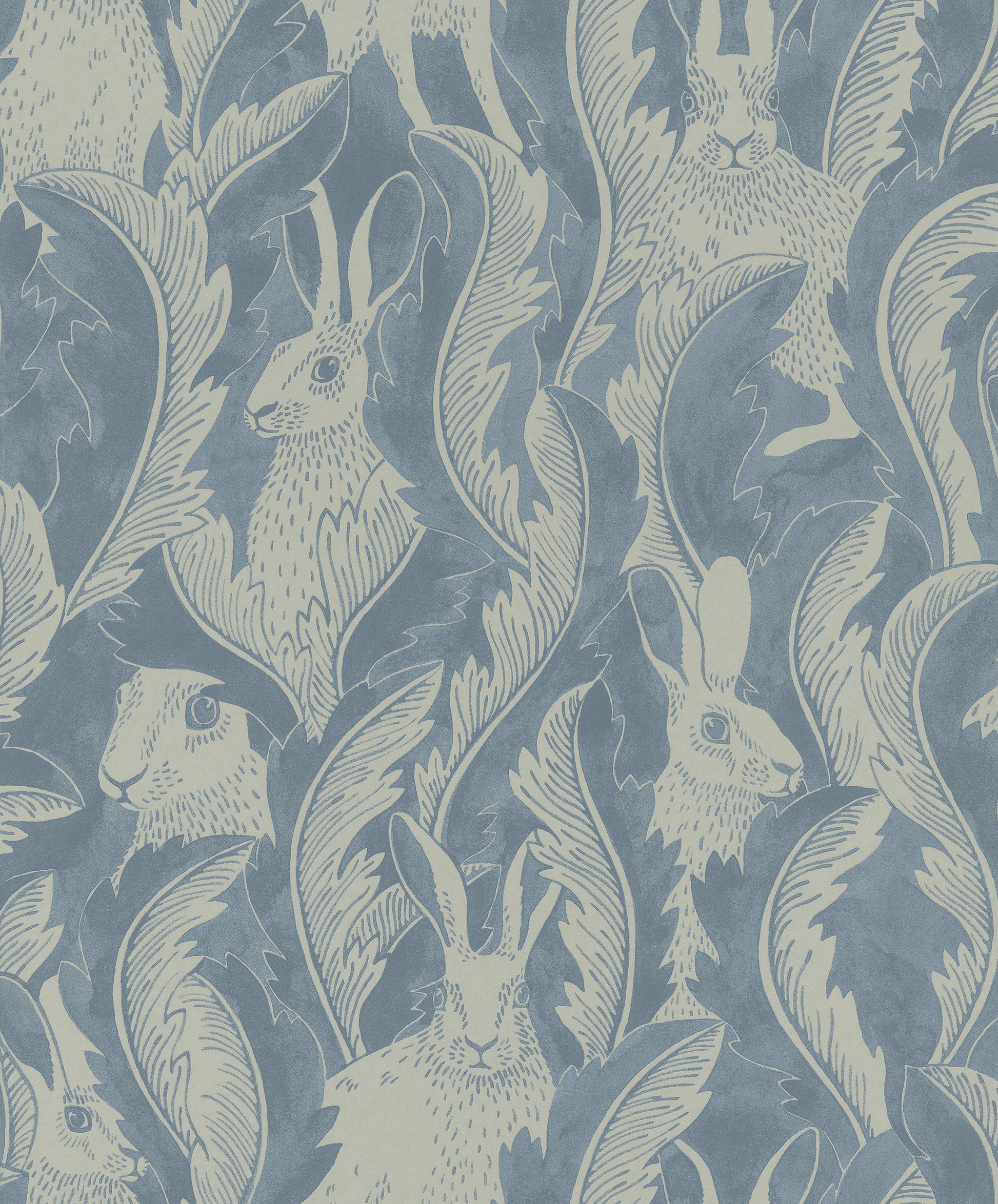 Cute and mysterious. Hares have always been fascinating to Emma von Brömssen and in this wallpaper design with inspiration from the world of the fairytales they have the prominent role.