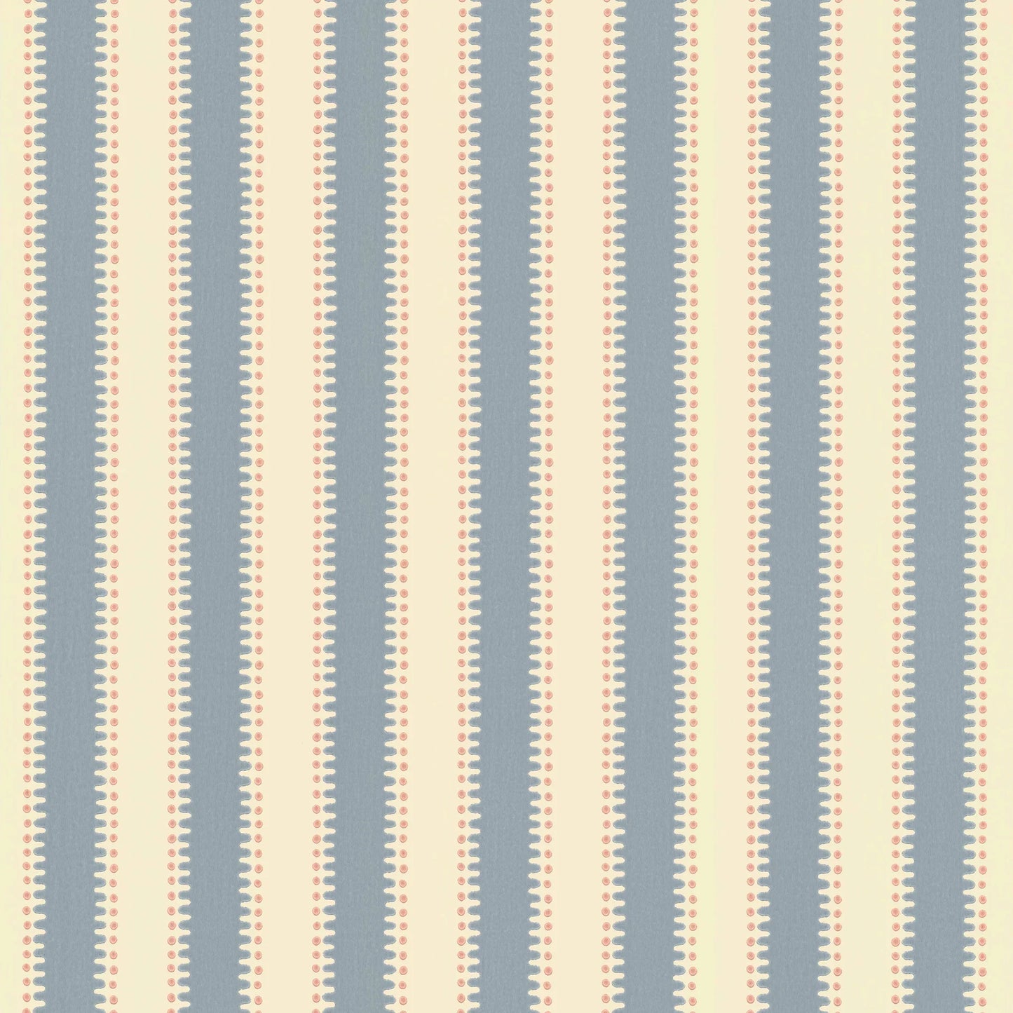 Make a stripe with jagged edges, add some dots and you’ll get a decorative, more playful striped wallpaper.