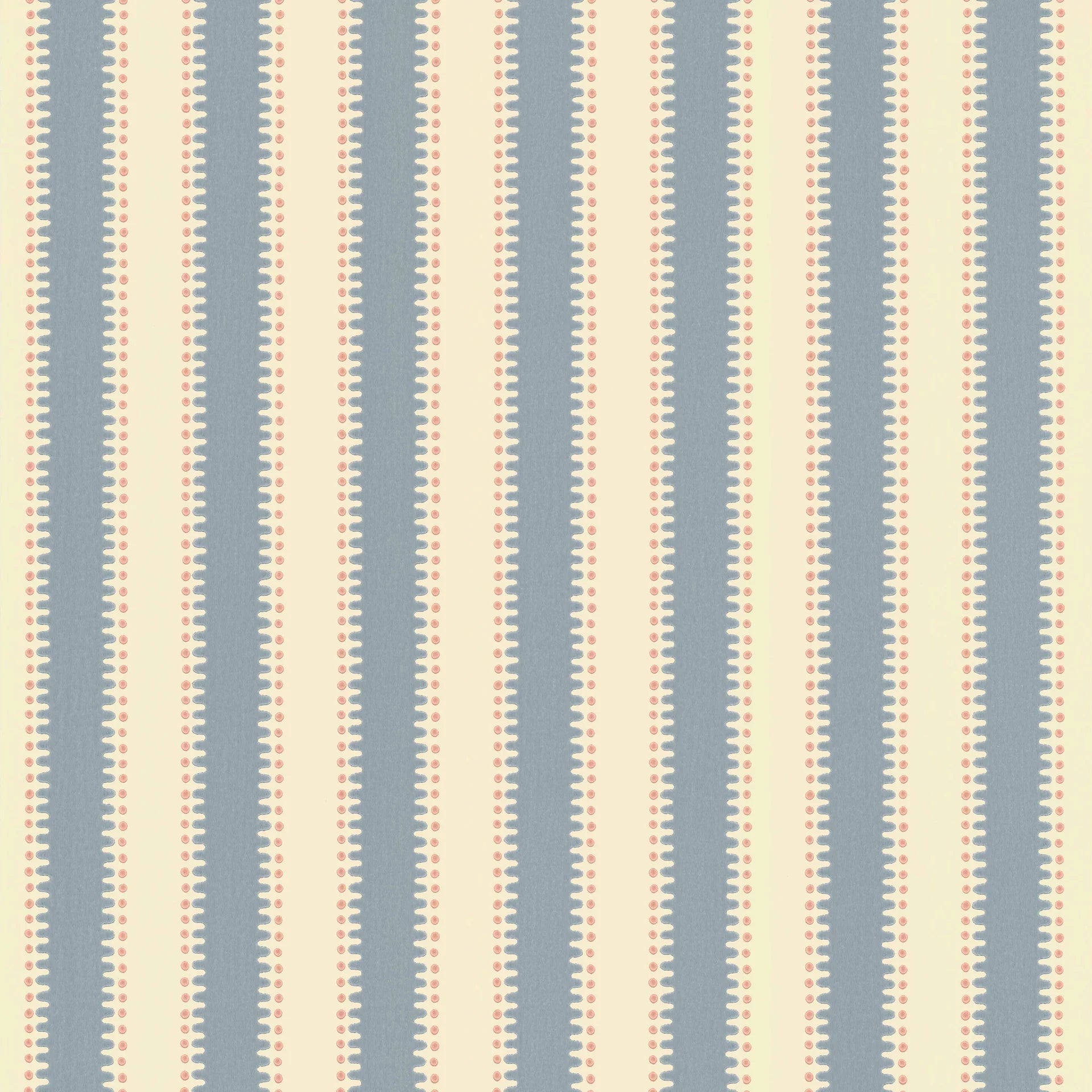 Make a stripe with jagged edges, add some dots and you’ll get a decorative, more playful striped wallpaper.
