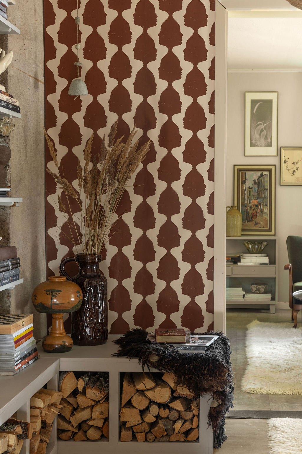 Leila is Studio Lisa Bengtsson’s interpretation of the classic check pattern – reimagined as wallpaper featuring a woman’s face.