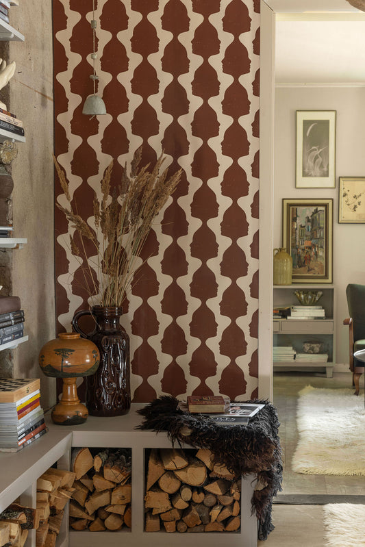 Leila is Studio Lisa Bengtsson’s interpretation of the classic check pattern – reimagined as wallpaper featuring a woman’s face.