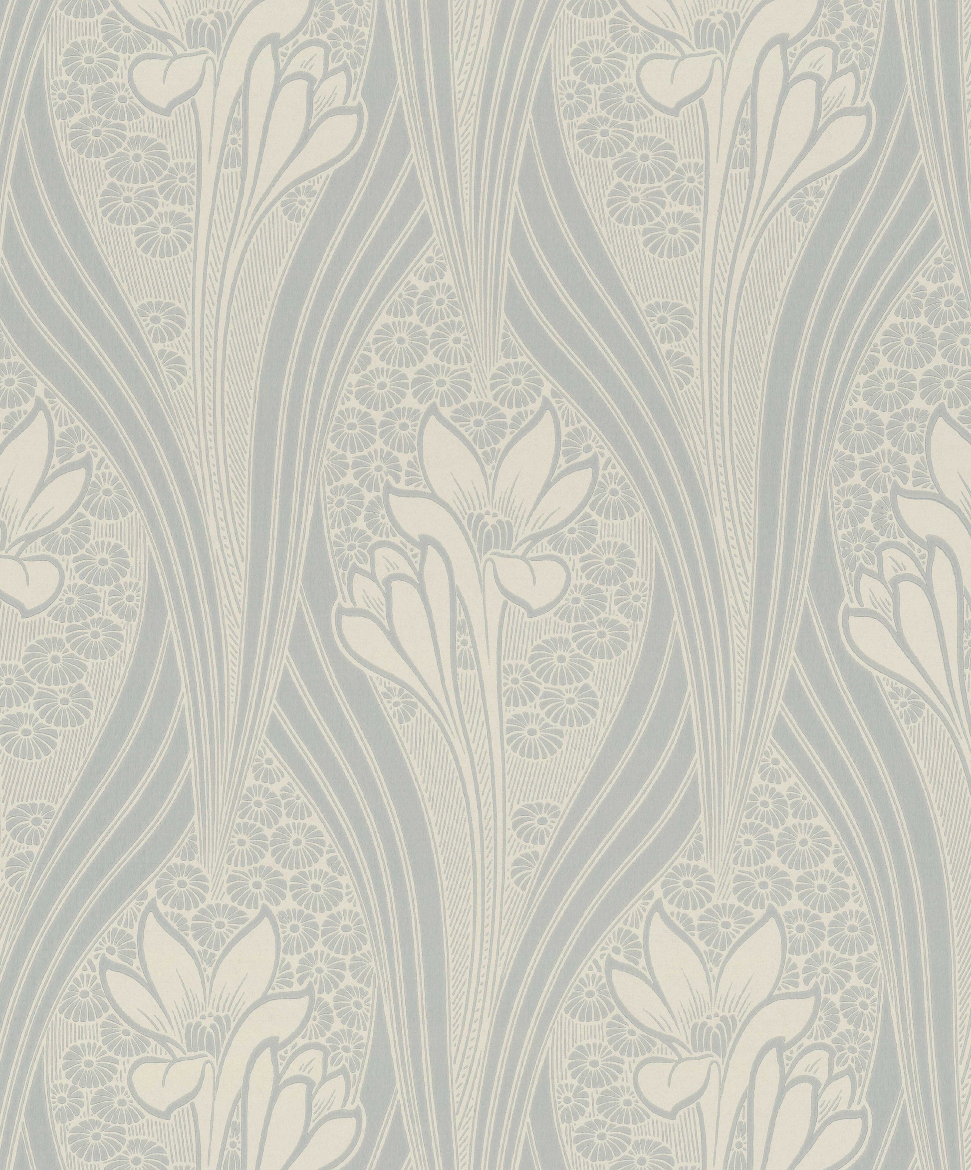 “Lilja” (Lily) is a Jugend-style wallpaper introduced around the turn of the 1900s. Known as Art Nouveau across Europe, this artistic movement is characterized by flowing lines, organic shapes, and elegant, winding plant forms inspired by nature.