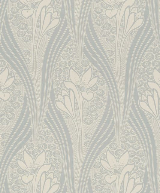 “Lilja” (Lily) is a Jugend-style wallpaper introduced around the turn of the 1900s. Known as Art Nouveau across Europe, this artistic movement is characterized by flowing lines, organic shapes, and elegant, winding plant forms inspired by nature.