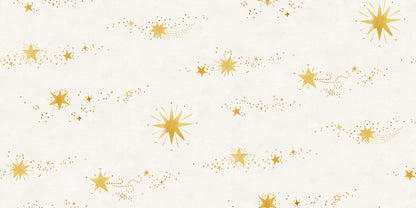 The beautiful hand-painted stars dance over the wallpaper like stars in the sky, created together with Johanna Bradford