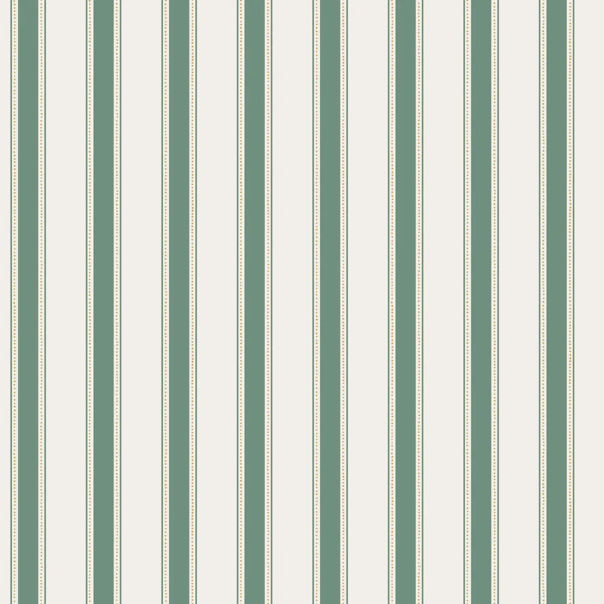 Our classic narrow striped wallpaper with small elegant gold dots is inspired by the beautiful silk draperies and furniture fabrics of the 18th century. 