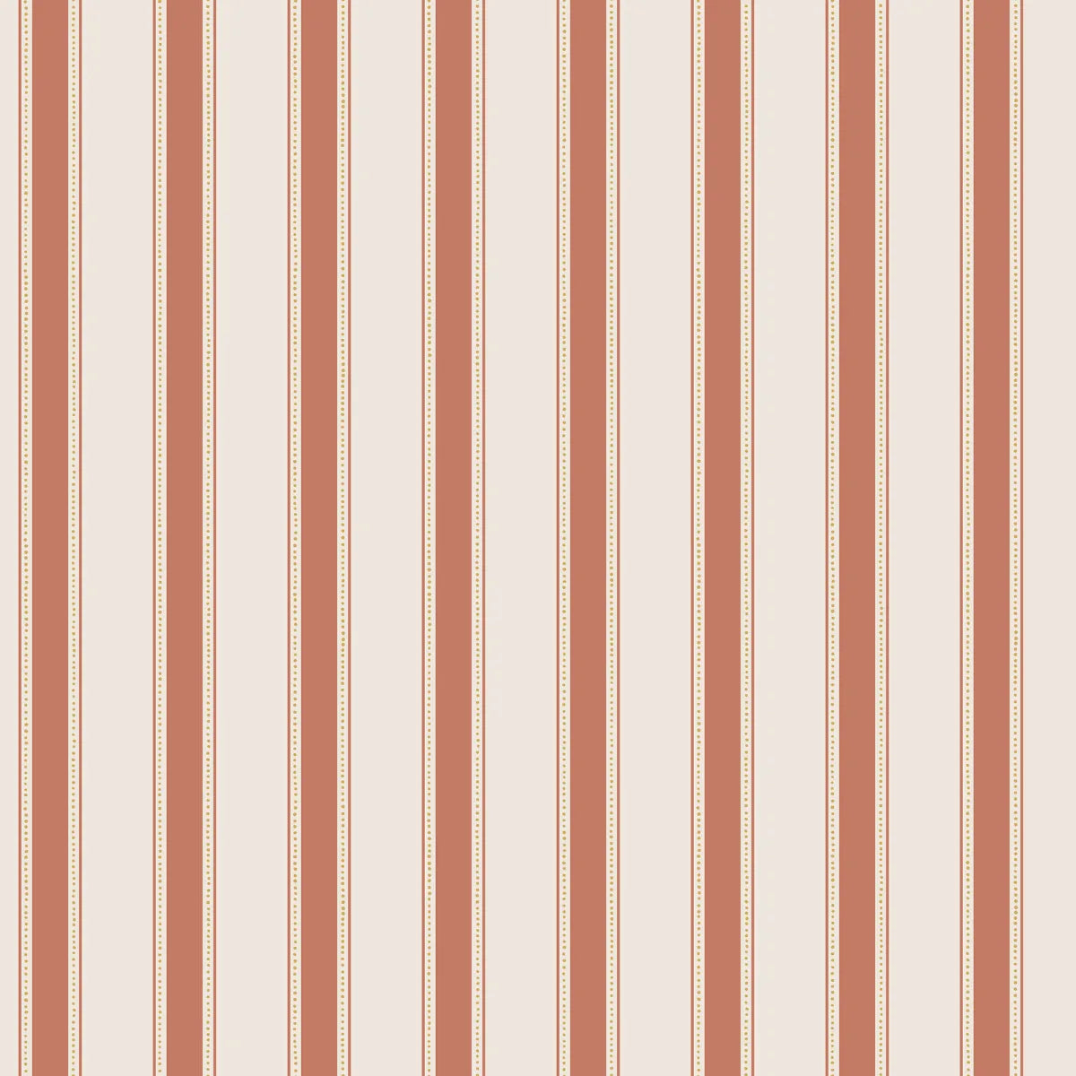 Our classic narrow striped wallpaper with small elegant gold dots is inspired by the beautiful silk draperies and furniture fabrics of the 18th century. 