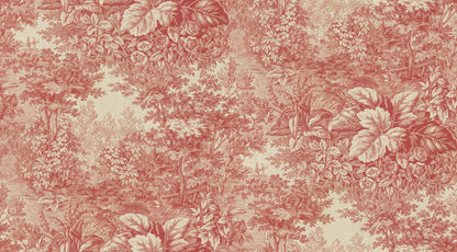 Based on a textile print from 19th century France featuring lush forest clearings that lay the wallpaper like an embracing blanket over the walls. 