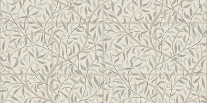 It's a lovely wallpaper with trellis that embraces the room and makes it lush year-round.