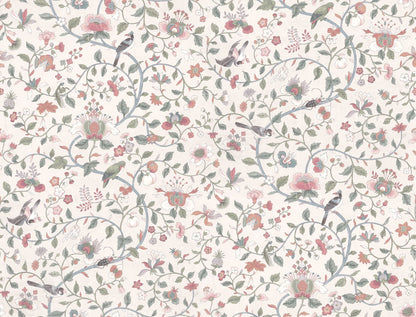 Hedda wallpaper has an exquisitely detailed older hand-painted original, which, with its multifaceted colors, can match many different interiors. 