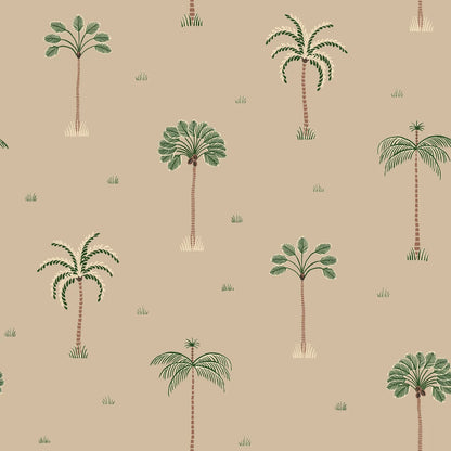  Like small ornaments, stylized palm trees proudly adorn this decorative wallpaper. A pattern with both a playful and exclusive feel. 