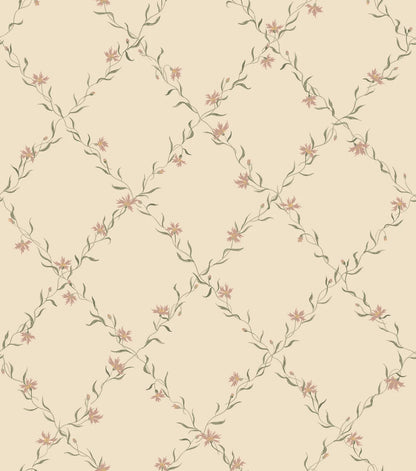  Our beloved Ewa wallpaper dresses your walls with gracefully hand painted cornflower garlands. 