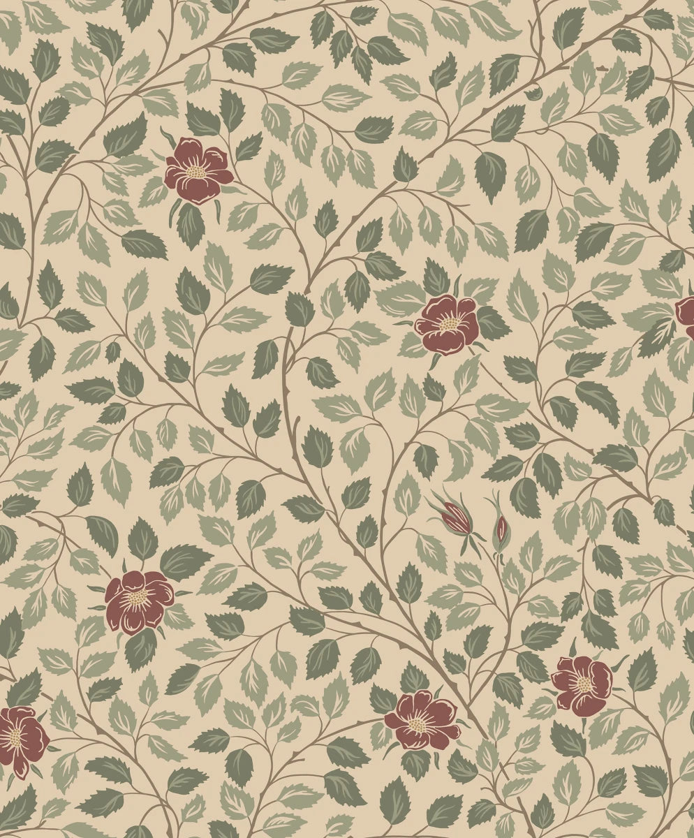 The Castle Rose wallpaper pattern is named after our Swedish royal family's summer residence, Solliden on Öland.