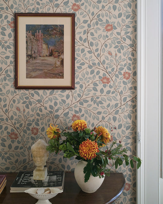 The Castle Rose wallpaper pattern is named after our Swedish royal family's summer residence, Solliden on Öland.