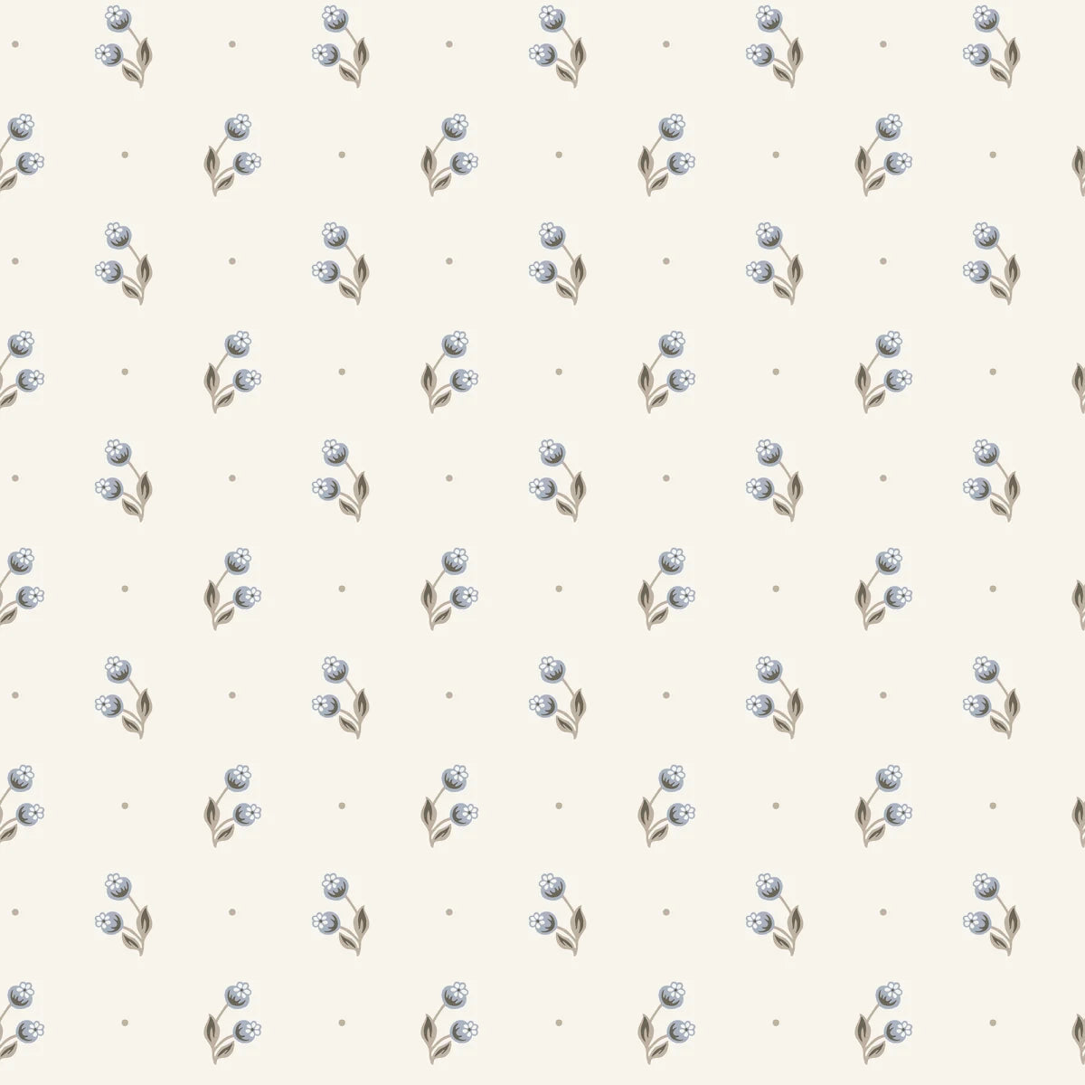 In the wallpaper Siv, we took a closer look at the berries on the hawthorn trees. The small clusters create a friendly, decorative impression, beautifully matching more patterned designs. In the color scheme