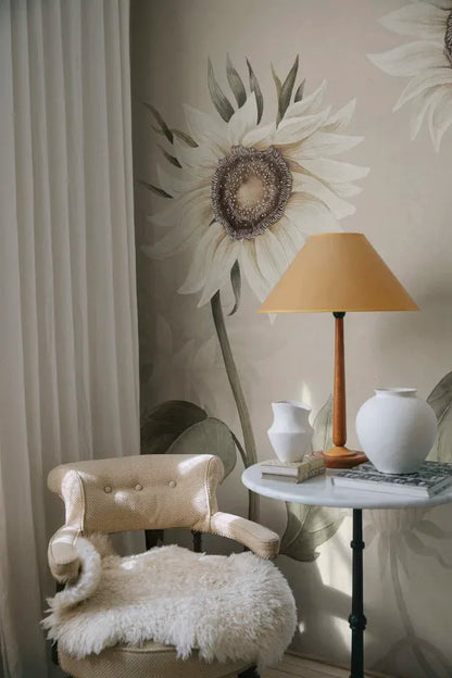 Sunflowers, White - S10529 Mural
