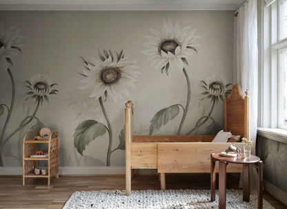 Sunflowers, White - S10529 Mural