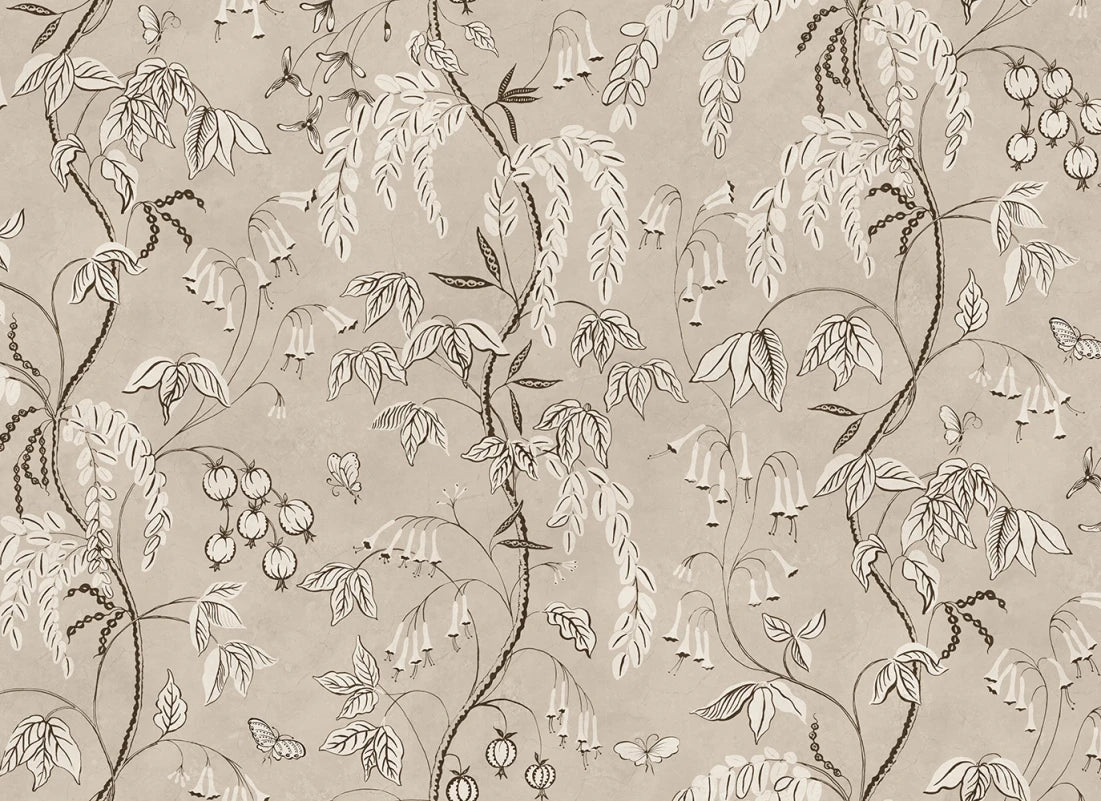Ottilia Sand wallpaper brings a garden of elegance into your home with its intricate,