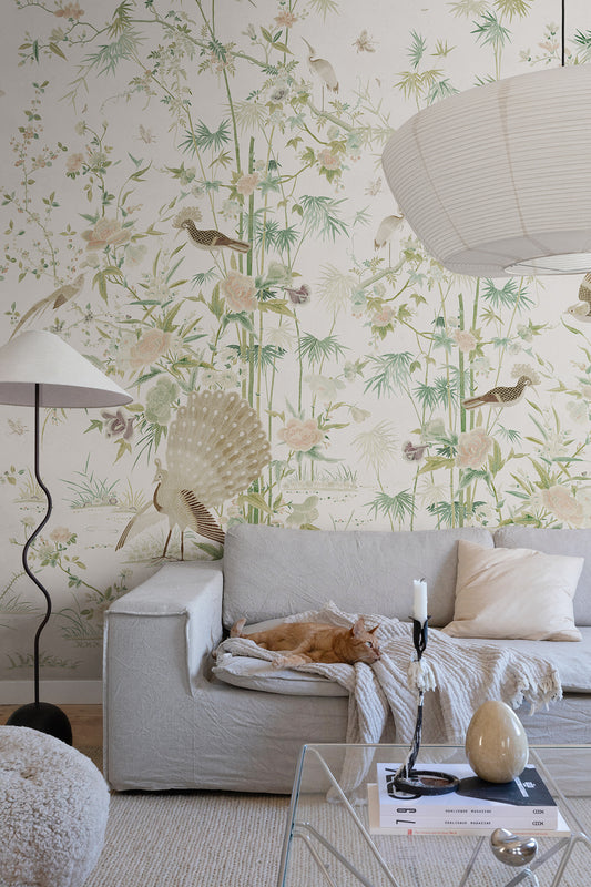 Chinoiserie Garden, Light Green - S10543 Mural
