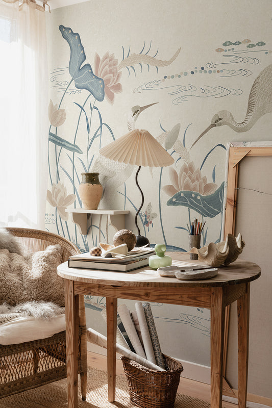 Seabirds, Misty Blue - S10551 Mural